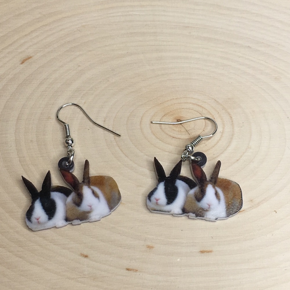 Acrylic Bunnies Earrings - Picture 4 of 8